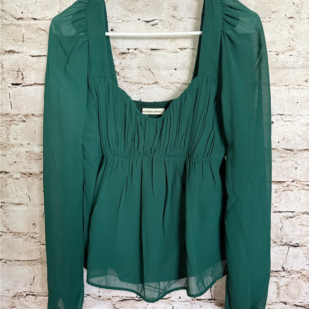 Abercrombie & Fitch Emerald Green Blouse - Picture 2 of 4